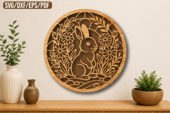 Download Floral Bunny Rabbit Laser Cut SVG - Laser cut Collection