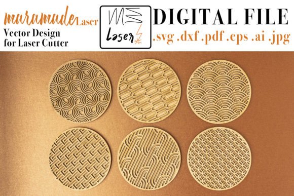Download Art Decò Coasters File for Laser Cutter - Laser cut Collection