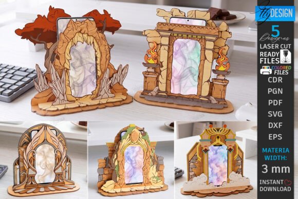 Download Magic Mirror Phone Stands Laser Cut Set - Laser cut Collection