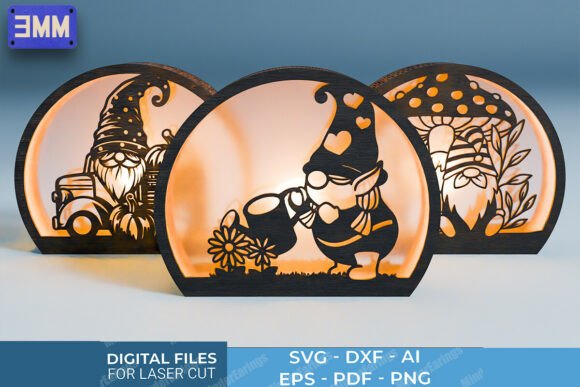Download 3D Gnome Lantern Laser Cut Files - Laser cut Collection