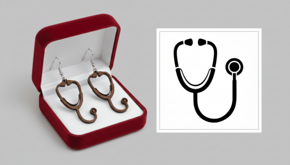 Download Stethoscope Earring Laser Cut Design - Laser cut Collection