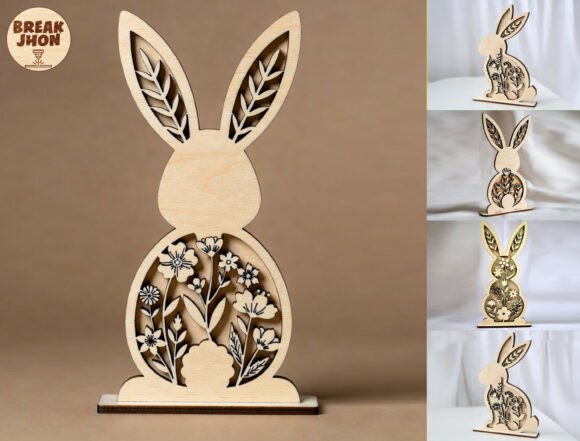 Download Easter Rabbit Flower Laser Cut File - Laser cut Collection
