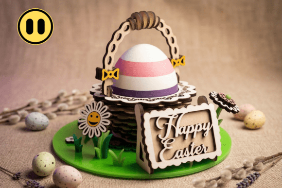 Download Egg in an Easter Basket SVG / STL - Premium Bundle