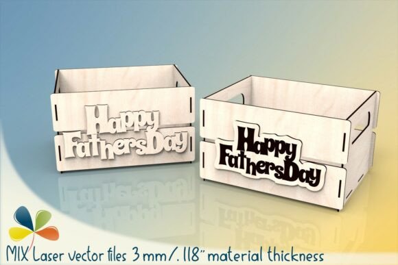 Download Fathers Day Basket Laser Cut Box SVG 3mm - Laser cut Collection