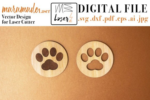 Download Cat Paw Coasters File for Laser Cutter - Laser cut Collection