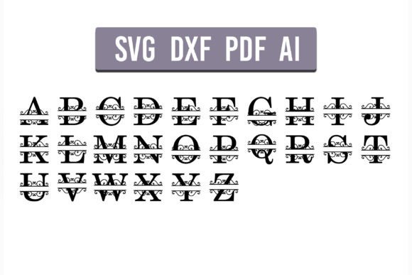 Download Split Letter Monograms Laser Cut Files - Laser cut Collection