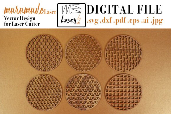 Download Coaster Geometric File for Laser Cutter - Laser cut Collection