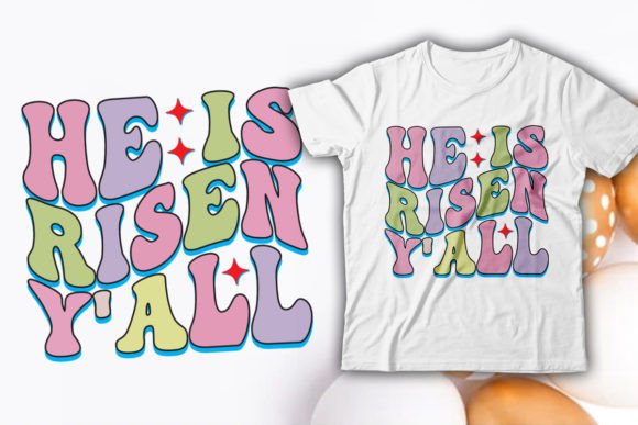 Download He is Risen Y'all Easter Retro T-Shirt - Premium Resources