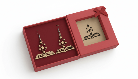 Download Magic Book Stars Earring Laser Cut - Laser cut Collection
