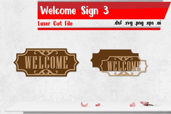 Download Welcome Sign 3 - Laser Cut Files - Laser cut Collection