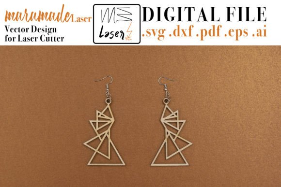 Download Geometric Earrings File for Laser Cutter - Laser cut Collection