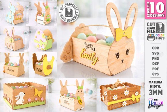 Download Easter Baskets Laser Cut Bundle | Kids - Laser cut Collection