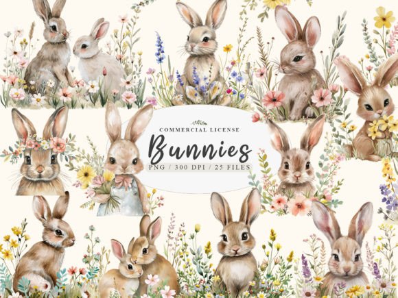 Download Baby Bunny Clipart, Floral Bunny Png - Baby bunny clipart Collection