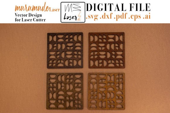 Download Geometric Coaster File for Laser Cutter - Laser cut Collection