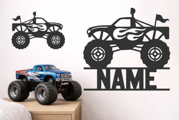 Download Monster Truck Svg Round Sign Laser Cut - Laser cut Collection